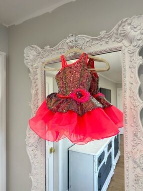 Neon Pink Girls Kids Sequin Tutu Birthday Party Dress